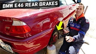 BMW E46 REAR BRAKE PADS DISC ROTORS REPLACEMENT REMOVAL 325i 328i 330i 330d 320i 323i 318i 325d 320d