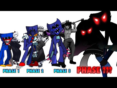 FNF comparison Battle Poppy Playtime Huggy Wuggy & VS Anniversary Mod -ALL Phases of FNF Animation