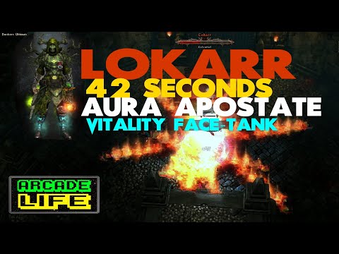 Grim Dawn Aura Apostate - Lokarr in 42 seconds - Vitality face-tank - v1.1.9.1