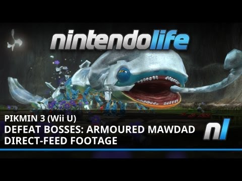 Pikmin 3 (Wii U) Defeat Bosses: Armoured Mawdad - Direct Feed Footage