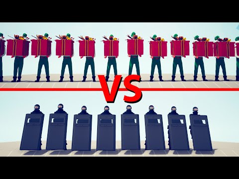 SWAT Team vs PRESENT ELF Team - Totally Accurate Battle Simulator TABS