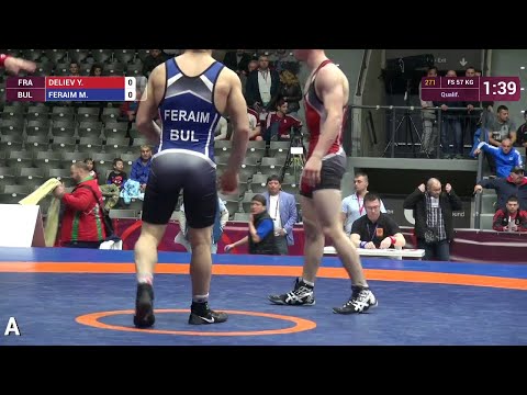 Qual. FS - 57 kg: M. FERAIM (BUL) df. Y. DELIEV (FRA) by TF, 11-0