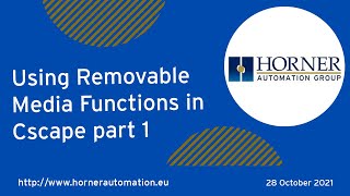 Using Removable Media Functions in Cscape Part One