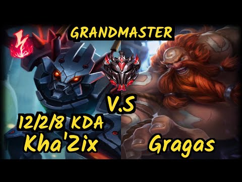 Sirt (KHA'ZIX) vs GRAGAS - 12/2/8 KDA JUNGLE GAMEPLAY - BR Ranked GRANDMASTER