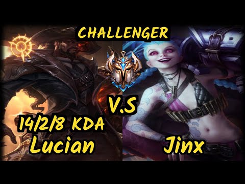 C9 Sneaky (LUCIAN) vs JINX - 14/2/8 KDA BOTTOM ADC CHALLENGER GAMEPLAY - NA