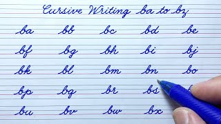 How to connect small letter b with small letters a to z in cursive writing | Cursive handwriting
