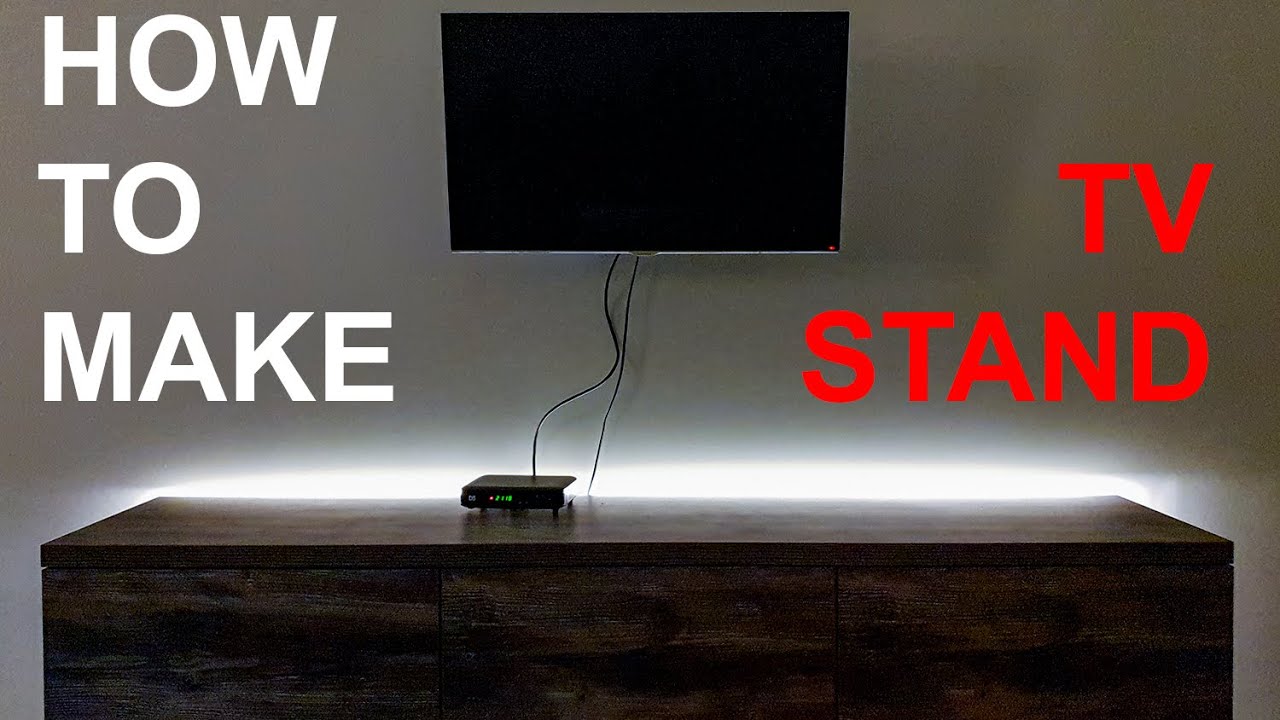 Watch video HOW TO MAKE TV STAND, led light in background Now HOW TO MAKE TV STAND, led light in background