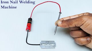 How To Make Simple Iron Nail Welding Machine At Home With Blade | Diy 12V Welding Machine