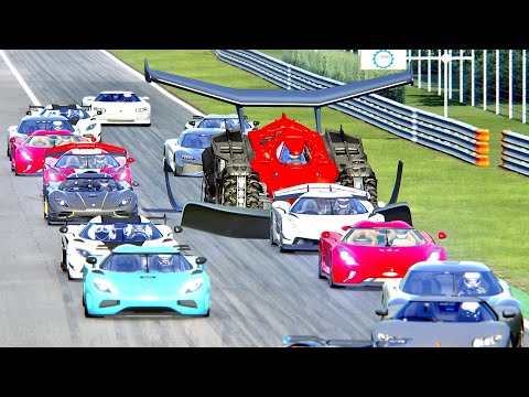 Batmobile GTR vs Koenigsegg Hypercars at Monza