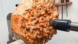 WoodTurning - Tip Burl !!【職人技】トゲトゲを木工で削る！