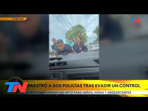 CÓRDOBA: Le pidieron que frene, se negó y arrastró a dos policías en el capot de su auto