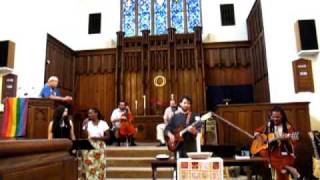 Paul Livingstone & Wage Peace Band, first service at Throop Unitarian Universalist Church.