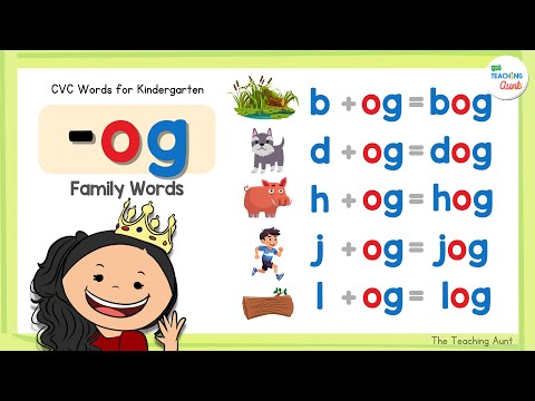 CVC WORDS FOR KINDERGARTEN | -OG Word Family | Learn How To Read | Reading 3-Letter Words