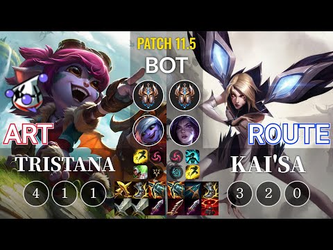 RJ Art Tristana vs Route Kai'Sa Bot - KR Patch 11.5
