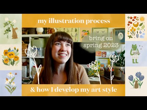 my illustration process & how I develop my art style 🌼🌿 what I learned during Bring on Spring 2023