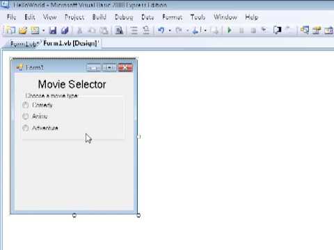 Learning VB.NET (Visual Basics) tutorial 2 - GroupBoxes, Buttons, and Radio buttons