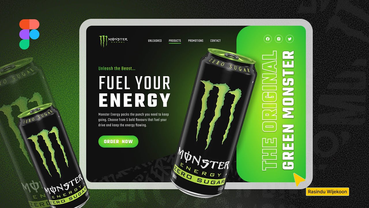 Design & Animate a Modern Website Prototype for an Energy Drink | UI/UX Figma Tutorial for Beginners