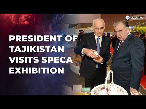 Presidente do Tajiquistão vê exposição chamada “Exposição de Países SPECA”