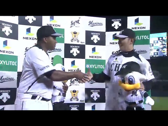 マリーンズ成瀬投手・デスパイネ選手ヒーローインタビュー 2014/8/10 M-L