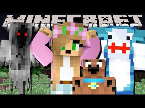 MINECRAFT Little Kelly : HUNTING GHOSTS WITH SCOOBY DOO & SHARKY ADVENTURES!