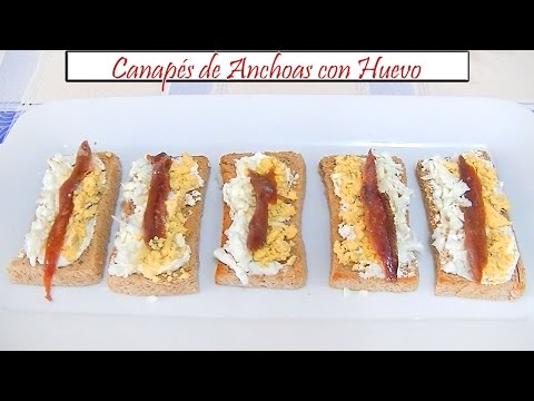 Canapé de Anchoas con huevo | Receta de Cocina en Familia