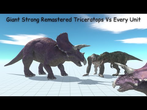 Giant Strong Remastered Triceratops Vs Every Unit ARBS |Animal Revolt Battle Simulator