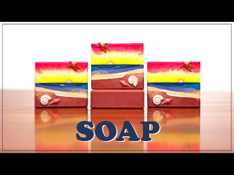 Sunset Shores ~ Making Cold Process Ocean/Beach Soap for the Design Mania Contest ~ Sculpted Layers