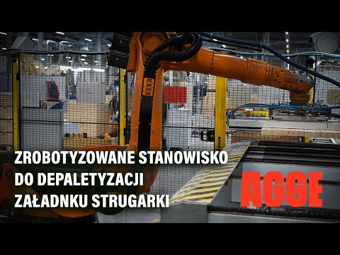 ZROBOTYZOWANE STANOWISKO DO DEPALETYZACJI ZAŁADNKU STRUGARKI