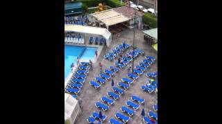 Sunbed madness in benidorm hotel ambassador playa