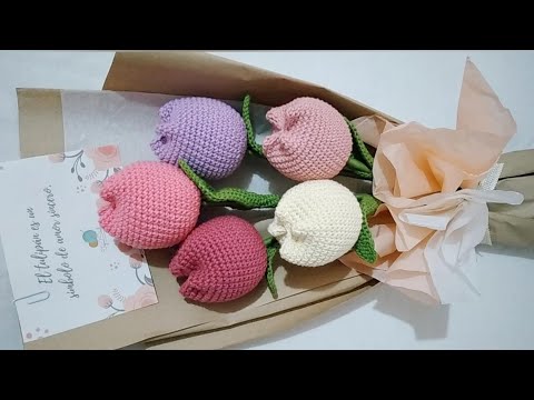 Easy crochet tulips 💰 I already have 60 orders | Teji2Sindi ♡