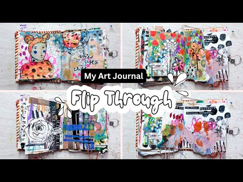 Art Journal Flip Through 2025 (No Talking) #flipthrough #artjournal