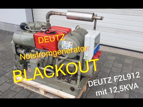 Generator DEUTZ F2L912 12,5 KVA DEKA 230/400Volt 50Hz Stromerzeuger Blackout Diesel 170Std 1500U/min
