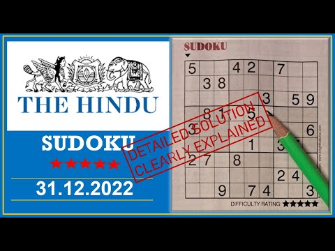 How to Solve 5 Star Hindu  Sudoku Dec 31,  2022 -  Step By Step Solution