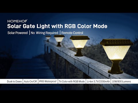 Homehop Solar LED Main Gate Light for Home Garden Outdoor Decoration Multicolor Lamp (RGB)