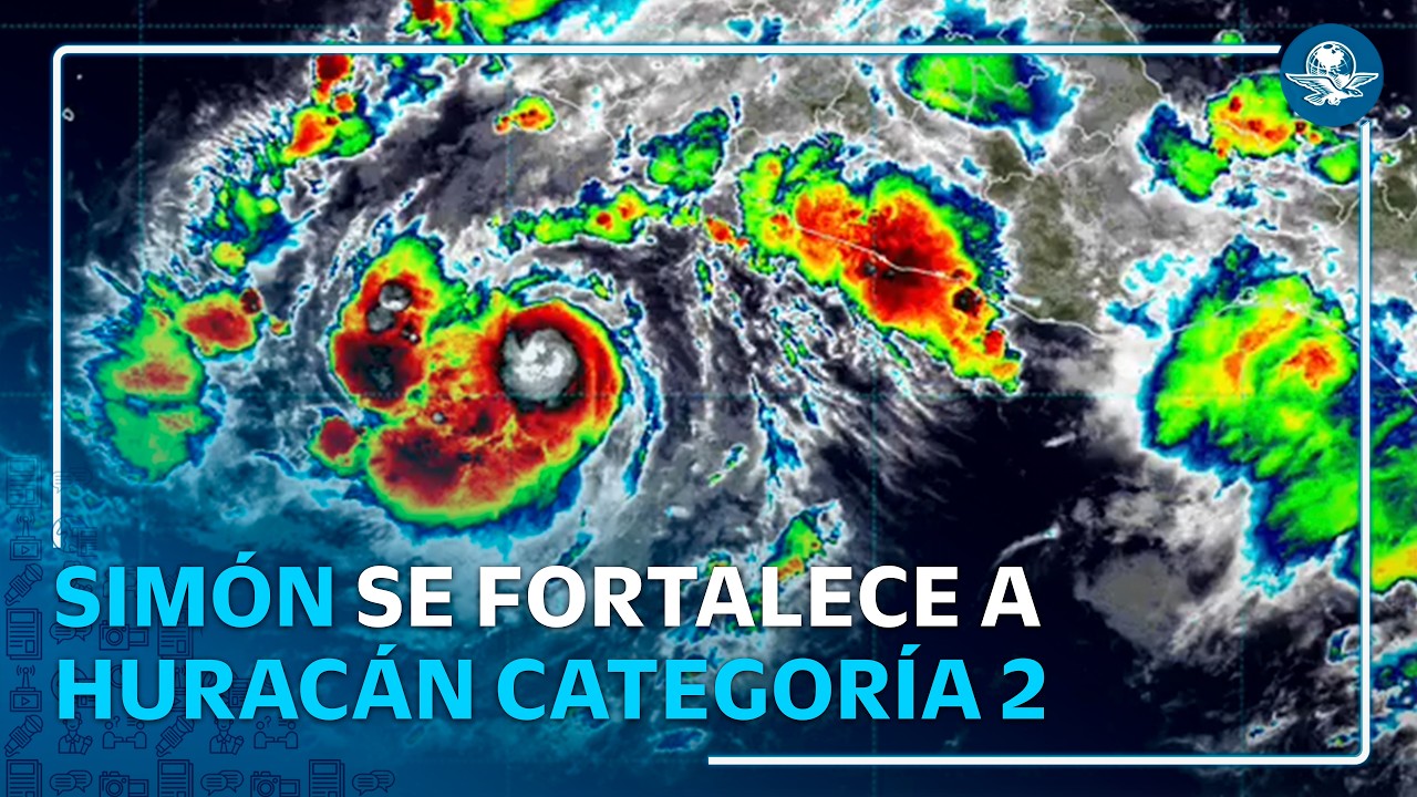 Huracán “Simón” se intensifica a categoría 2 y provoca lluvias torrenciales en México