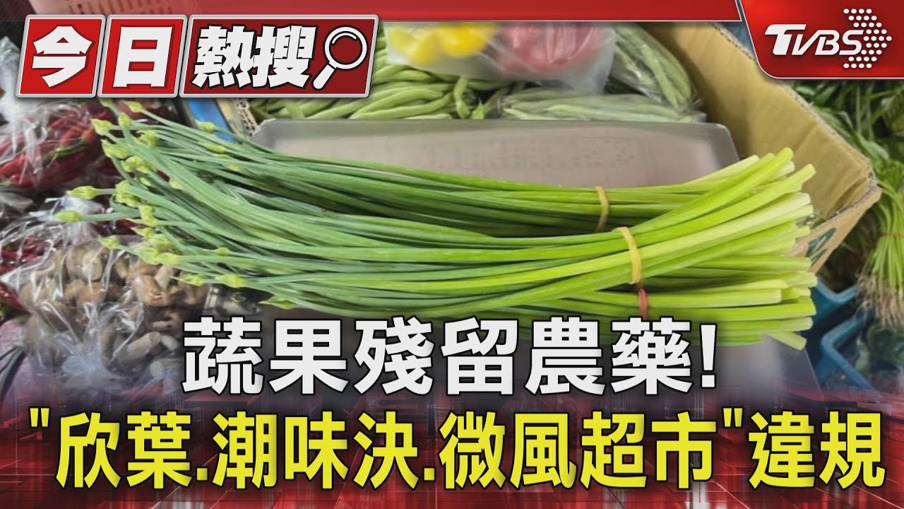 蔬果殘留農藥！「欣葉、潮味決、微風超市」違規