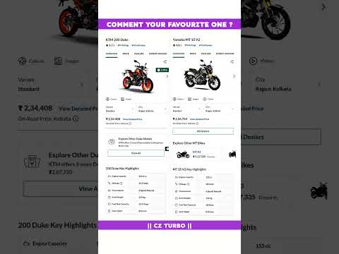 Ktm Duke 200 Vs Yamaha Mt 15 V2 Full Comparison Review In 2024