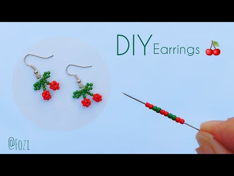 DIY Beaded Cherry Earrings Tutorial | Trendy Handmade Jewelry.