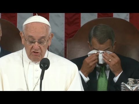 , title : 'Pope Francis brings John Boehner to tears'