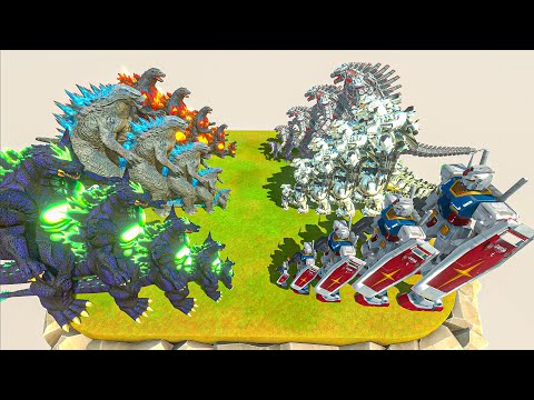 Growing Super Godzilla x Godzilla 2014 x Burning vs MECHAGODZILLA KIRYU x Mechagodzilla x Gundam