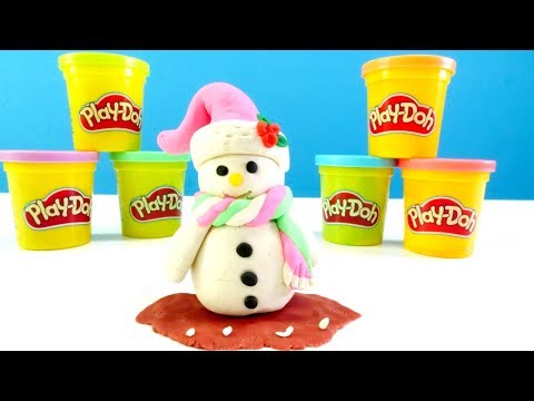 Spielspaß mit PlayDoh. Wir machen einen Schneemann. Basteln für Kinder