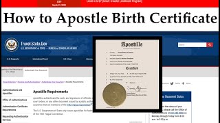 How to APOSTILLE  Birth Certificate from USA