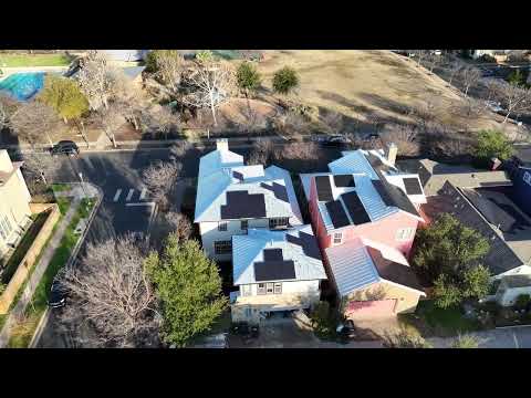 REC panels on a metal roof
