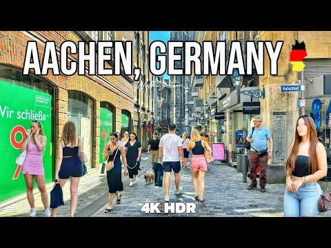 Aachen City,Germany/ walking tour in Aachen, Germany 4K HDR Summer 2024
