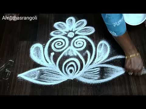 Daily use rangoli/ lotus kolam/Daily rangoli/ Aani madham kolam/