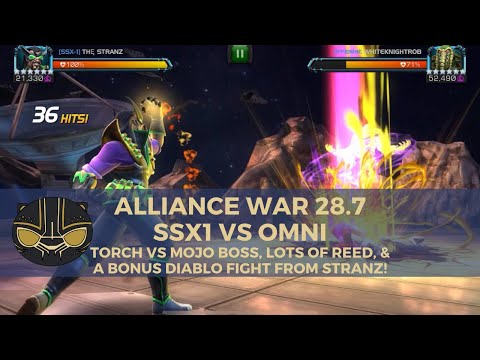 Alliance War 28.7 - SSx1 vs OMNI: Torch vs Mojo Boss and a Bonus Diablo Fight from Stranz!