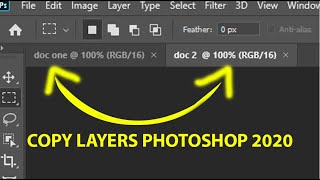 how to copy layers from one document to another document Adobe Photoshop 2020