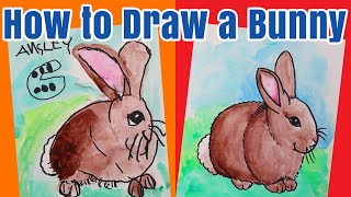 How to Draw a Bunny Rabbit - Tutorial for Kids