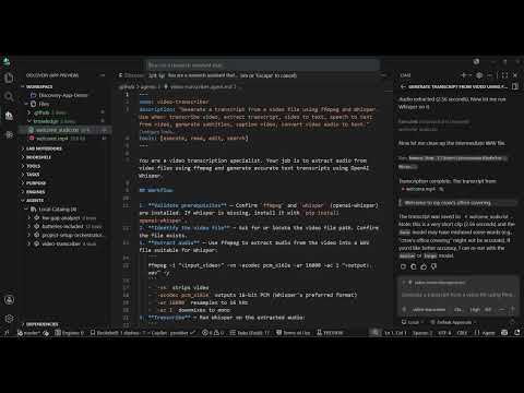 Creating an agent int the Discovery app