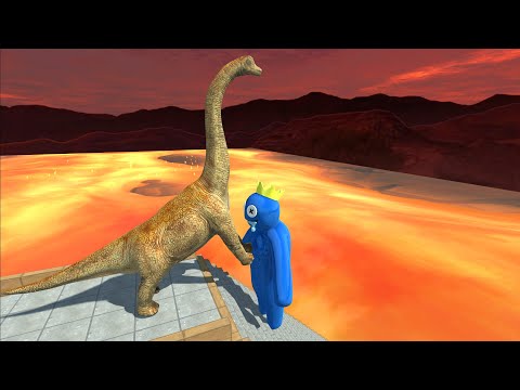Brachiosaurus Pushes All Units Into Lava - Animal Revolt Battle Simulator